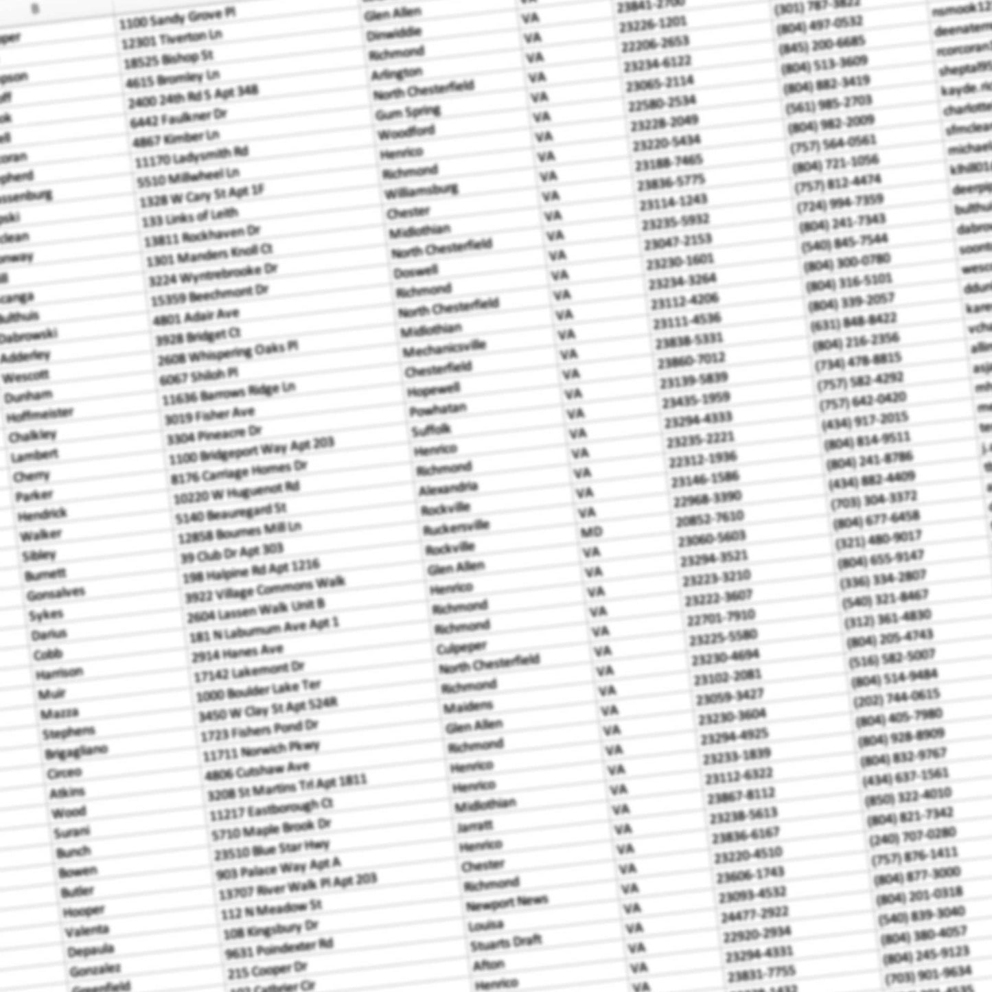 Show Attendee Contact List - Fairfax (1/18/26)